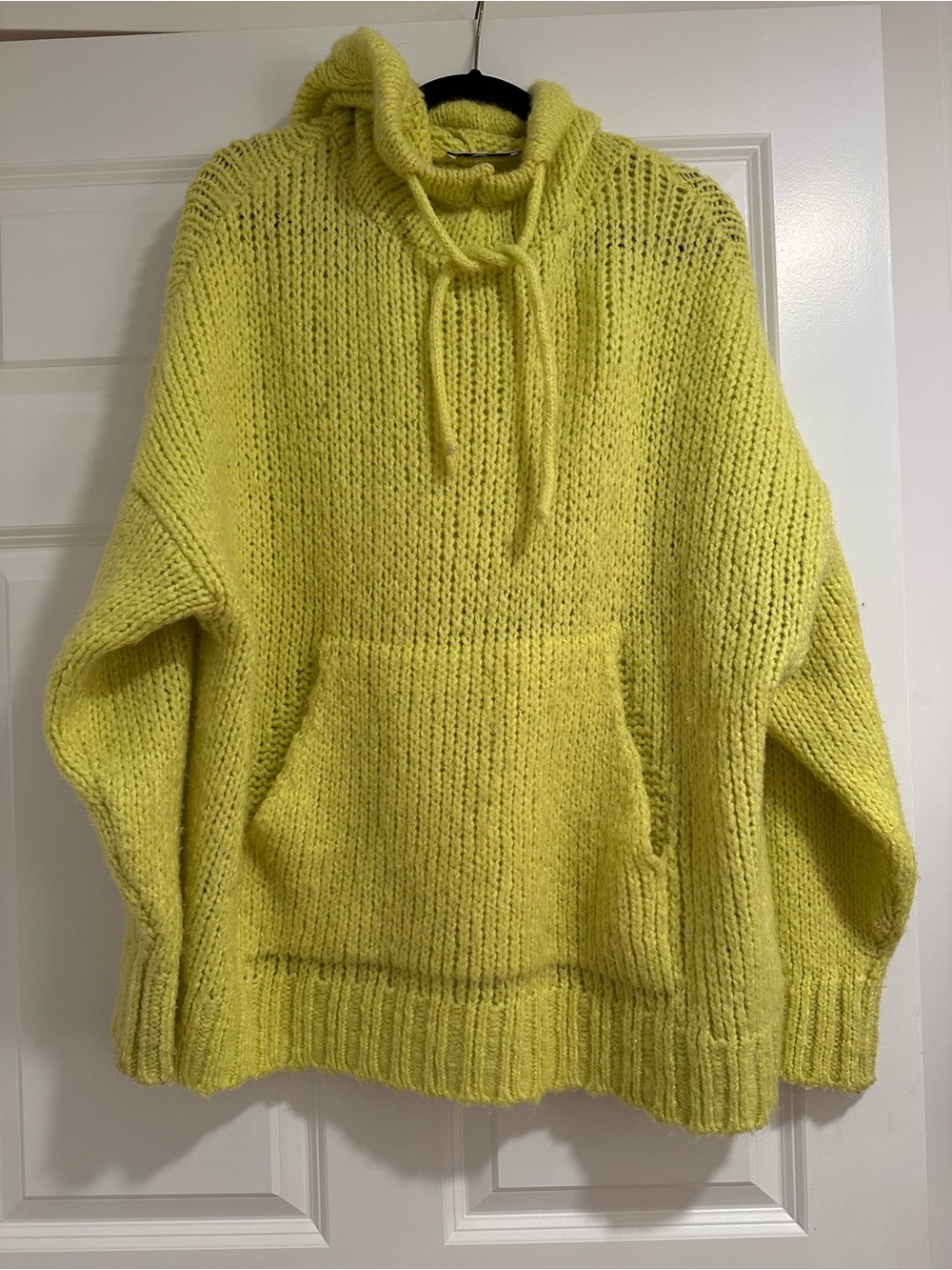 Zara Bright Yellow Chunky Turtleneck Hoodie Sweater US M